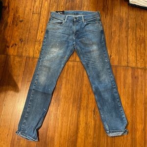 Hollister Mens Skinny Denim Paint Splatter